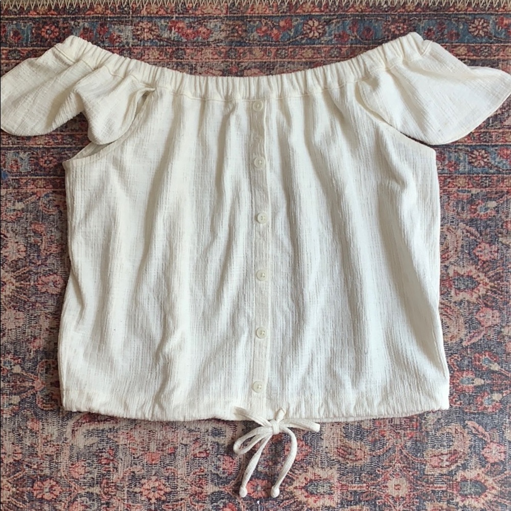 Madewell Off the Shoulders Cream Top